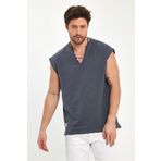 PELİTİSS 2 iplik sıfır kol derin V yaka tişort rahat kesim oversize