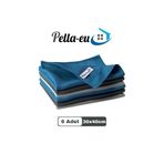 PELLA-EU Mikrofiber Cam Bezi Genel Temizlik Bezi Mutfak Banyo Yüzey 6 adet Mavi Antrasit Gri 30x40cm