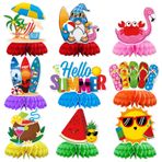 Pellinch 3D yazlık petek masa başlıkları, 9 adet yaz partisi dekorasyonu, Hawaii masa dekorasyonu, bal peteği, yaz partisi, plaj, parti, yaz, tatil, doğum günü için