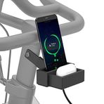 Peloton Bisiklet ve Bisiklet için Cep Telefonu Tutucu Değiştirme + Alüminyum Cep Telefonu ve Kulaklık Kılıfı Şarj Yuvalı Montaj Tepsisi