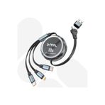 peltech 3 in 2 MAKARALI USB + TYPE-C TO LİGHTNİNG 100 W ÇOKLU ŞARJ KABLO