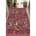 Pelura Halı Dijital Baskılı Modern Desenli Renkli Kaymaz Taban Yıkanabilir Halı - Bordo - 60 x 400 cm