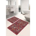 Pelura Halı Modern Desenli Baskılı Kaymaz Taban 2li Set Banyo Paspası Klozet Takımı (50x60cm-60x100cm)