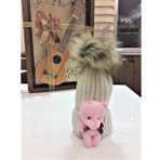Peluş Ayıcıklı Çocuk Beresi 2 - 8 Yaş krem