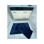 Peluş Banyo Paspası Takımı 2'li Küçük Boy Jel Kaymaz Taban Post - - Petrol Mavisi SARARPAS1123