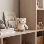 Peluş Baykuş Sevimli Uyku ve Oyun Arkadaşı Yastık Dekoratif Hediyelik Oyuncak - 22 cm - krem