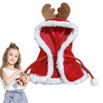 Peluş Bebek Giysileri, Bebek Noel Giysileri - Noel Bebek Giysileri Kıyafet Seti - Oyuncak Bebek Noel Kostüm Giydirme Giysileri, Boynuz Pelerinli Bebek Dekorasyonu, Sevimli Bebek Elbisesi