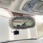 Peluş Dikiz Ayna Kılıfı Süs Gri