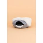 Peluş Donut Kedi Yatağı - Peluş Donut Kedi Tüneli - Açık Gri - 60 CM - LARGE