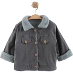 Peluş Erkek Bebek Mont - 12 Ay - 0-Gri