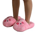 Pelüş Ev Terliği, Panduf, Pofidik Dev Terlik,Plush Slippers, Yılbaşı Hediye (Baskılı Pembe, Oversize)