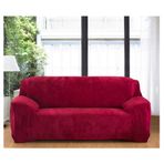 Peluş Kadife Kanepe Örtüsü Streç Kılıf 4 Kişilik Kanepe Mobilya Koruyucu Bordo Kolay Fit Elastik Yıkanabilir Kalın Malzeme 235 300 cm