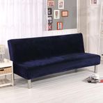 Peluş Kadife Koltuk Kılıfı Kaymaz Katlanır Kanepe Yatak Örtüsü Modern Uzatılabilir Koltuk Yatak Örtüsü Futon Otel Ev için Kanepe Kılıfı (Lacivert)