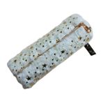 Peluş Kalemlik Silindir Tek Bölmeli Açık Krem, Astarlı - 23X8