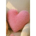 Peluş Kalp Yastık - 40 x 40 cm - Pembe