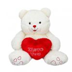 Peluş Kalpli Ayı 70 cm. - Kırmızı Kalpli Peluş Ayı