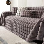 Peluş Kanepe Havlusu Kış Sıcak Tüylü Battaniye Süper Yumuşak Pürüzsüz Kalın Kadife Kanepe Örtüsü, gri, 180x260cm 1 adet