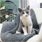 Peluş Kedi Battaniyesi - Antrasit - 60 x 80 cm