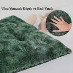 Peluş Kedi Köpek Yatağı Yer Minderi - Karışık Renk