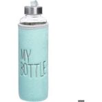 Peluş Kılıflı Cam Matara 1000 ml - Açık Su Yeşili