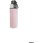 Peluş Kılıflı Cam Matara 1000 ml - Pembe - Açık Pembe