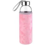 Peluş Kılıflı Cam Matara 750 ml - Pembe - Açık Pembe