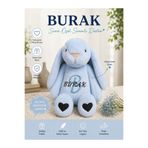 peluş Kişiye Özel İsim Baskılı Tavşan ve Bez Kese | Bebek Uyku Arkadaşı | Yenidoğan Doğum Hediyesi