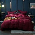 Peluş Kışlık Nevresim Takımı 135x200 4 Parça Pembe Bej Flanel Kaşmir Dokunuşlu Ters Çevrilebilir Kışlık Yatak 2 Rahat Mercan Polar Nevresim ve 2 Yastık Kılıfı 80x80 Fermuarlı