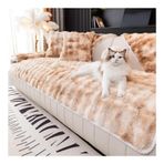 Peluş Koltuk Kılıfı L Şekilli Kesitli Kanepe Kılıfı Evrensel Kaymaz Mobilya Koruyucu Köpek Kedi Kanepe Kırlent Kılıfı (Mavi 30 x 50 cm)
