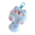 Pelüş kolye ucu, anahtarlık 10 cm, eşlik eden pelüş hayvan kolye ucu, anahtarlık, anahtarlık ve anahtarlık için anahtar halkası ile, mavi tavşan stili