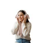 Peluş Kulaklık, Pembe, Yumuşak Kürk, Kış Aksesuarı, Sıcak Tutan
