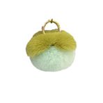 Pelüş küre kolye ucu, Asudaro Fluffy sahte ponpon anahtarlık pelüş haki anahtarlık araba anahtarı süsleri, Şükran Günü, Noel, doğum günü, mezuniyet hediyesi, yeşil