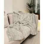 Peluş Örtü Kaymaz Koltuk Örtüsü Çizgi Desenli Koltuk Örtüsü 200 x 75 cm - Gri