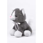 Peluş Oyuncak Oturan Kedi Çift Renkli 30 Cm - Gri Beyaz