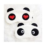 Peluş Panda Uyku Bandı 2 Adet - Göz Bandı - Hediyelik - Beyaz
