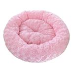 Peluş Pembe 50x50 cm Yuvarlak Kedi Köpek Yatağı