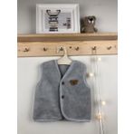 Peluş Polar Bebek Yelek Wellsoft Ayı Gri