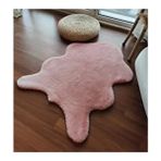 Peluş Post Halı Peluş Kürk Halı - 80 x 120 cm - Pembe