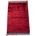 Peluş Seccade - Bordo - 80 x 120 cm