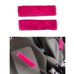 Peluş Seyahat Emniyet Kemer Pedi Kılıfı 2'li Fuşya Pembe