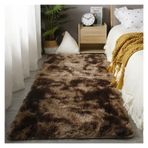 Peluş Shaggy Halı 50 x 100 cm Ultra Yumuşak Suni Polar Sandalye Kılıfı Kanepe Ev Koridor Mutfak için Kahverengi Sıcak Kış Dekoru