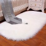 Peluş Suni Koyun Derisi Halı Yatak Odası için Tüylü Zemin Halısı Kanepe ve Sandalye için Yumuşak Rahat Alan Paspası Beyaz 80x140 cm (31x55 inç)