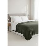 Peluş Tek Kişilik Battaniye Welsoft Battaniye Tv Battaniyesi Polar Battaniye Ekstra Yumuşak Peluş Battaniye - 150 x 200 cm - Haki - Yeşil