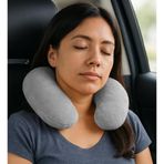 Peluş U Tipi Boyun Yastığı Yumuşak ve Ergonomik Seyahat Konforu Gri