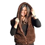 Pelüş Yelek,Pelüş Sweat,Pelüş Mont,Pelüş sıcak Tutan Yelek, Yılbaşı Hediyesi (Koyu Kahve, Fötr)
