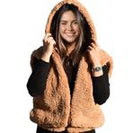 Pelüş Yelek,Sweat, Mont,Pelüş sıcak Tutan Yelek, Yılbaşı Hediyesi (Kahve, Fötr)