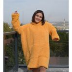 Peluşcu Dayı Welsoft Peluş Polar Giyilebilir Battaniye Pijama - 95 x 73 cm - Hardal