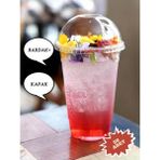 Pem Ambalaj 14 OZ Plastik Pet Milkshake Limonata Bardak Kapaklı 50 Adet