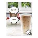 PEMAMBALAJ 12 Oz (350 ML) Plastik Pet Milkshake Limonata Bardak Delik Kapak 50 Adet