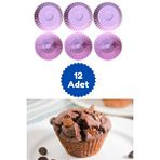 Pembe 12'li Silikon Mini Browni Kalıbı - Muffin Kalıbı 12 Adet Cupcake Kek Kalıbı